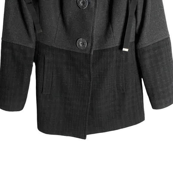 Adrienne Vittadini Women's Charcoal Wool & Cashmere Pea Coat - Picture 3 of 9